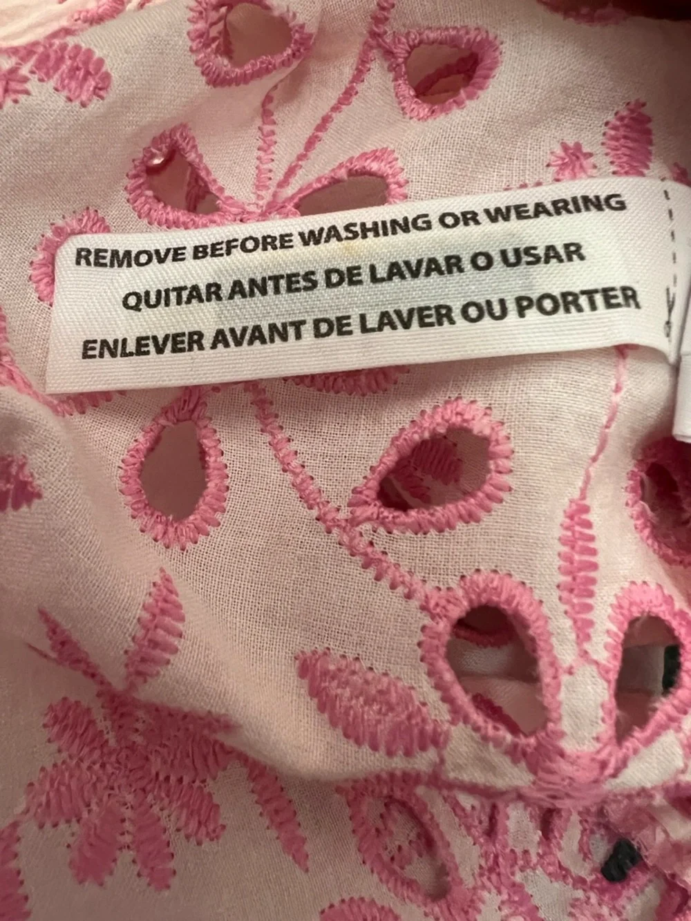 J. Crew Pink Floral cotton blend Embroidered Short Sleeve Blouse - Picture 8 of 8